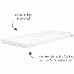 2in1 Beistellbett mit Canvas-Barriere, Nestchen + safe asleep Matratze mit 90 x 45 cm 47 x 99,5 cm - Sternenzauber - Grau - Kollektion 2024