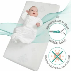 2in1 Beistellbett mit Canvas-Barriere, Nestchen + safe asleep Matratze mit 90 x 45 cm 47 x 99,5 cm - Sternenzauber - Grau - Kollektion 2024