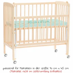 2in1 Beistellbett, Stubenbett Nino (auch für Boxspringbetten geeignet) - Natur