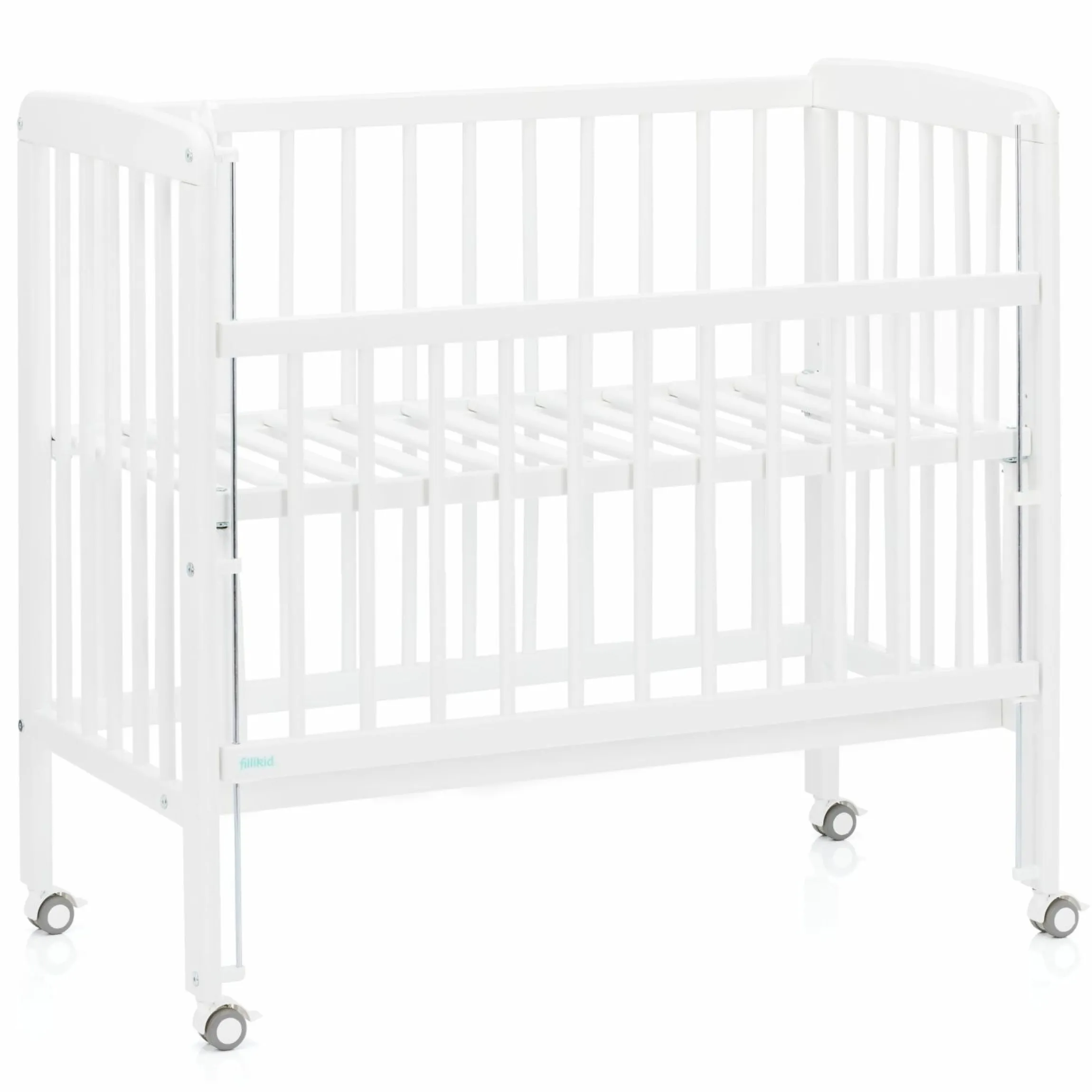2in1 Beistellbett, Stubenbett Nino (auch für Boxspringbetten geeignet) - Weiß