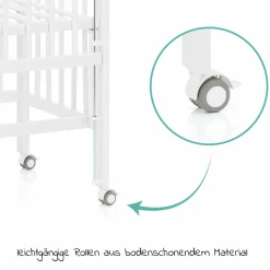 2in1 Beistellbett, Stubenbett Nino (auch für Boxspringbetten geeignet) - Weiß