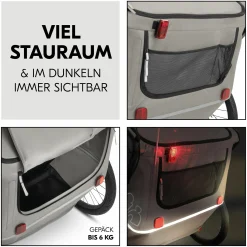 3in1 Fahrradanhänger Bike N Walk Duo für 2 Kinder (bis 44 kg) - Bike Trailer, City Buggy & Outdoor-Begleiter - Light Grey
