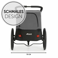2in1 Fahrradanhänger Dryk Duo für 2 Kinder (bis 44 kg) - Bike Trailer & City Buggy - inkl. GRATIS Schutzpaket - Grey