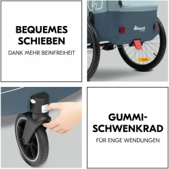 2in1 Fahrradanhänger Dryk Duo Plus für 2 Kinder (bis 44 kg) - Bike Trailer & City Buggy - Dark Blue
