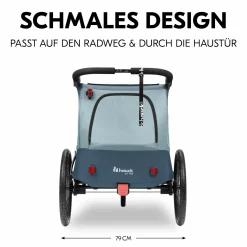 2in1 Fahrradanhänger Dryk Duo Plus für 2 Kinder (bis 44 kg) - Bike Trailer & City Buggy - Dark Blue