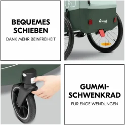 2in1 Fahrradanhänger Dryk Duo Plus für 2 Kinder (bis 44 kg) - Bike Trailer & City Buggy - Dark Green