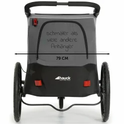 2in1 Fahrradanhänger Dryk Duo für 2 Kinder (bis 44 kg) - Bike Trailer & City Buggy - Grey