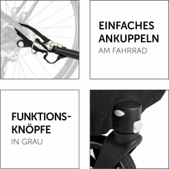 2in1 Fahrradanhänger Sparset Dryk Duo - für 2 Kinder (bis 44 kg) - Bike Trailer & City Buggy - inkl. Babysitz Lounger & Schutzpaket - Ocean Green
