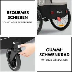 2in1 Fahrradanhänger Sparset Dryk Duo Plus - für 2 Kinder (bis 44 kg) - Bike Trailer & City Buggy - inkl. Babysitz Lounger & Schutzpaket - Black