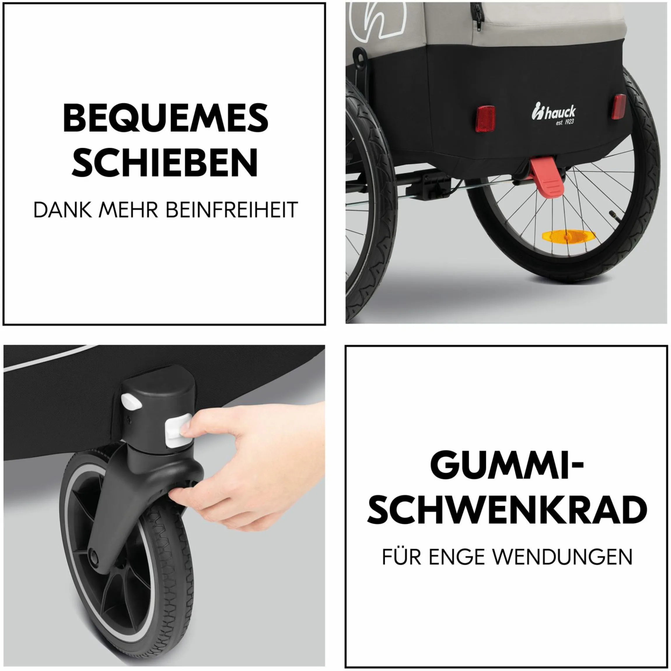 2in1 Fahrradanhänger Sparset Dryk Duo Plus - für 2 Kinder (bis 44 kg) - Bike Trailer & City Buggy - inkl. Babysitz Lounger & Schutzpaket - Black