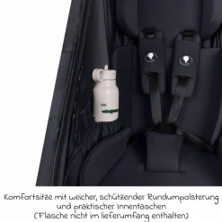 3in1 Fahrradanhänger und Kinderwagen Tour für 2 Kinder mit Bremssystem, Komfortsitze, Verdeck mit Moskitonetz, Regenschutz & Sonnenschutz (bis 49 kg) - Ink - Kollektion 2025