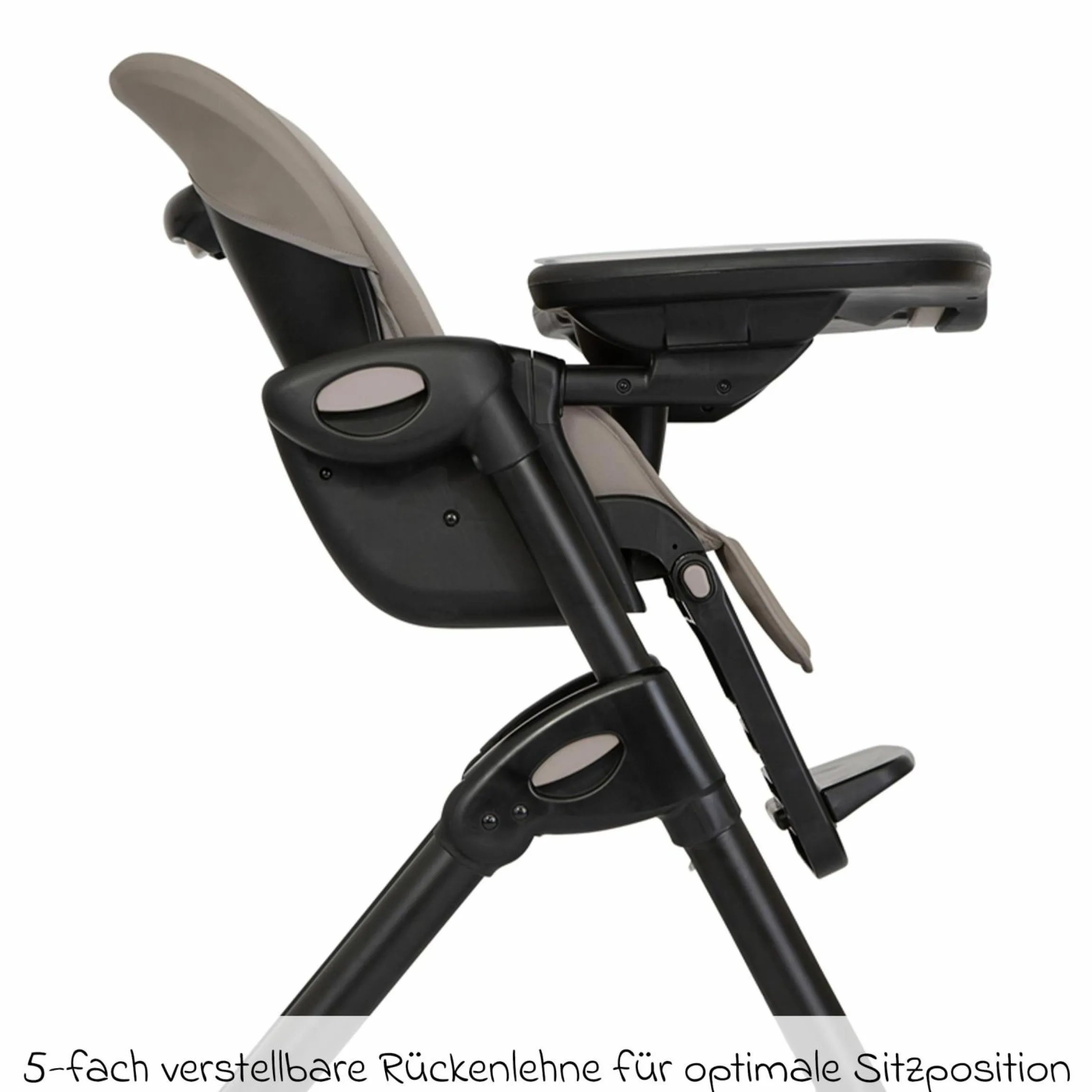2in1 Hochstuhl Mimzy Recline Wippe und Hochstuhl in einem ab Geburt nutzbar mit Liegeposition - Hazelnut - Kollektion 2025
