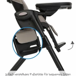 2in1 Hochstuhl Mimzy Recline Wippe und Hochstuhl in einem ab Geburt nutzbar mit Liegeposition - Hazelnut - Kollektion 2025
