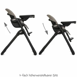 2in1 Hochstuhl Mimzy Recline Wippe und Hochstuhl in einem ab Geburt nutzbar mit Liegeposition - Hazelnut - Kollektion 2025