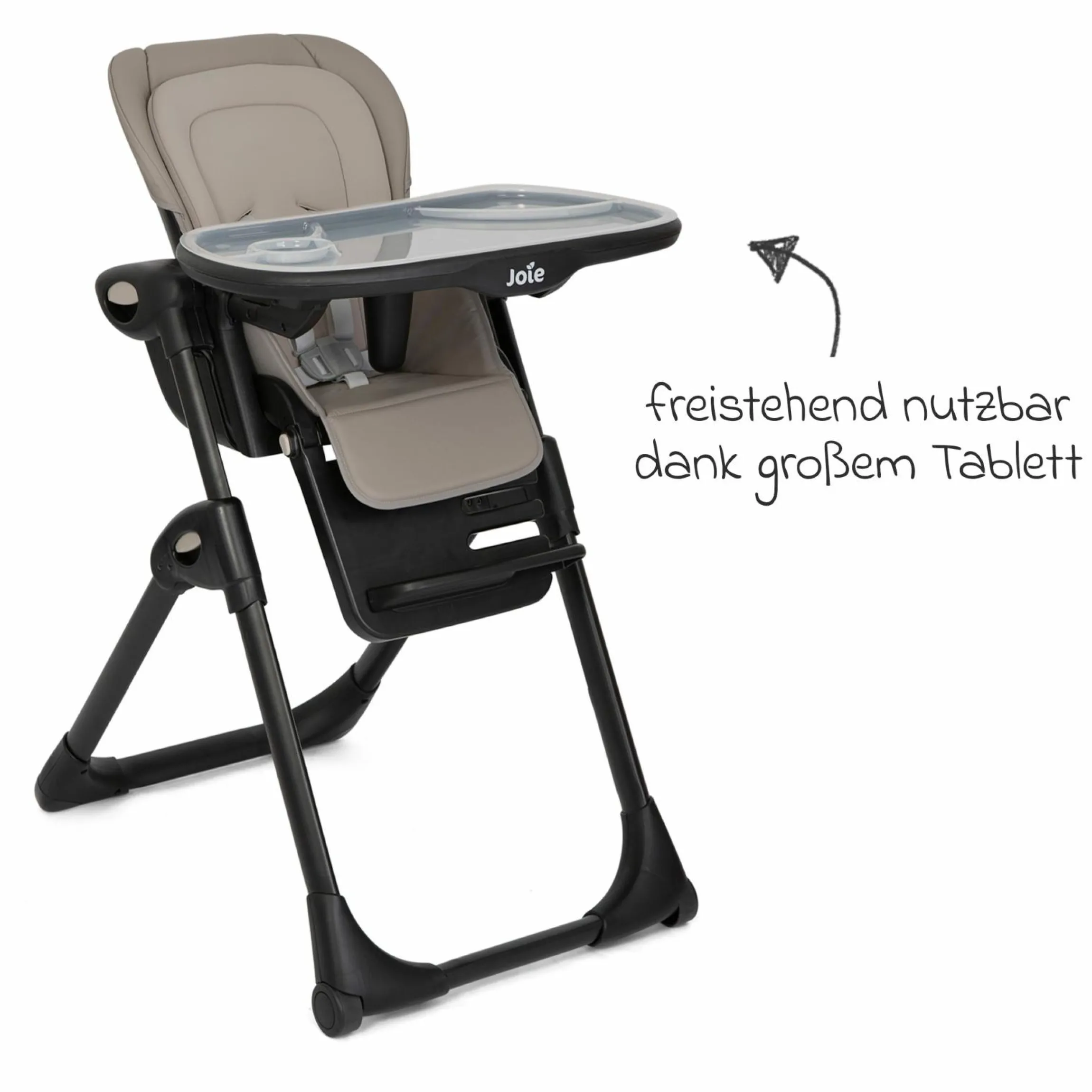2in1 Hochstuhl Mimzy Recline Wippe und Hochstuhl in einem ab Geburt nutzbar mit Liegeposition - Hazelnut - Kollektion 2025