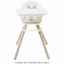 4-in-1 Hochstuhl Moa ab 6 Monate - 5 Jahre Hochstuhl, Sitzerhöhung, Tisch & Stuhl - Beyond White2 Eco - Kollektion 2025