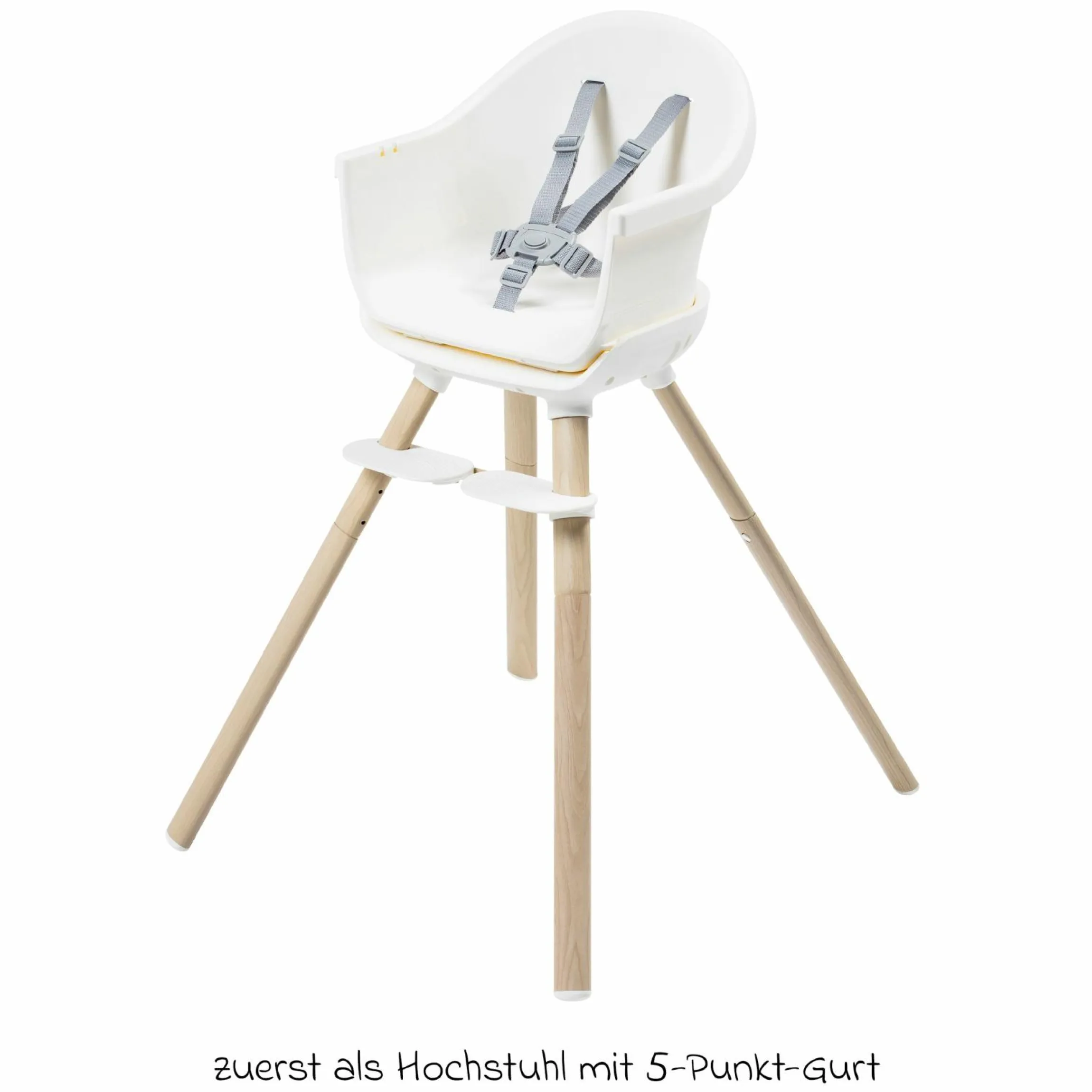 4-in-1 Hochstuhl Moa ab 6 Monate - 5 Jahre Hochstuhl, Sitzerhöhung, Tisch & Stuhl - Beyond White2 Eco - Kollektion 2025