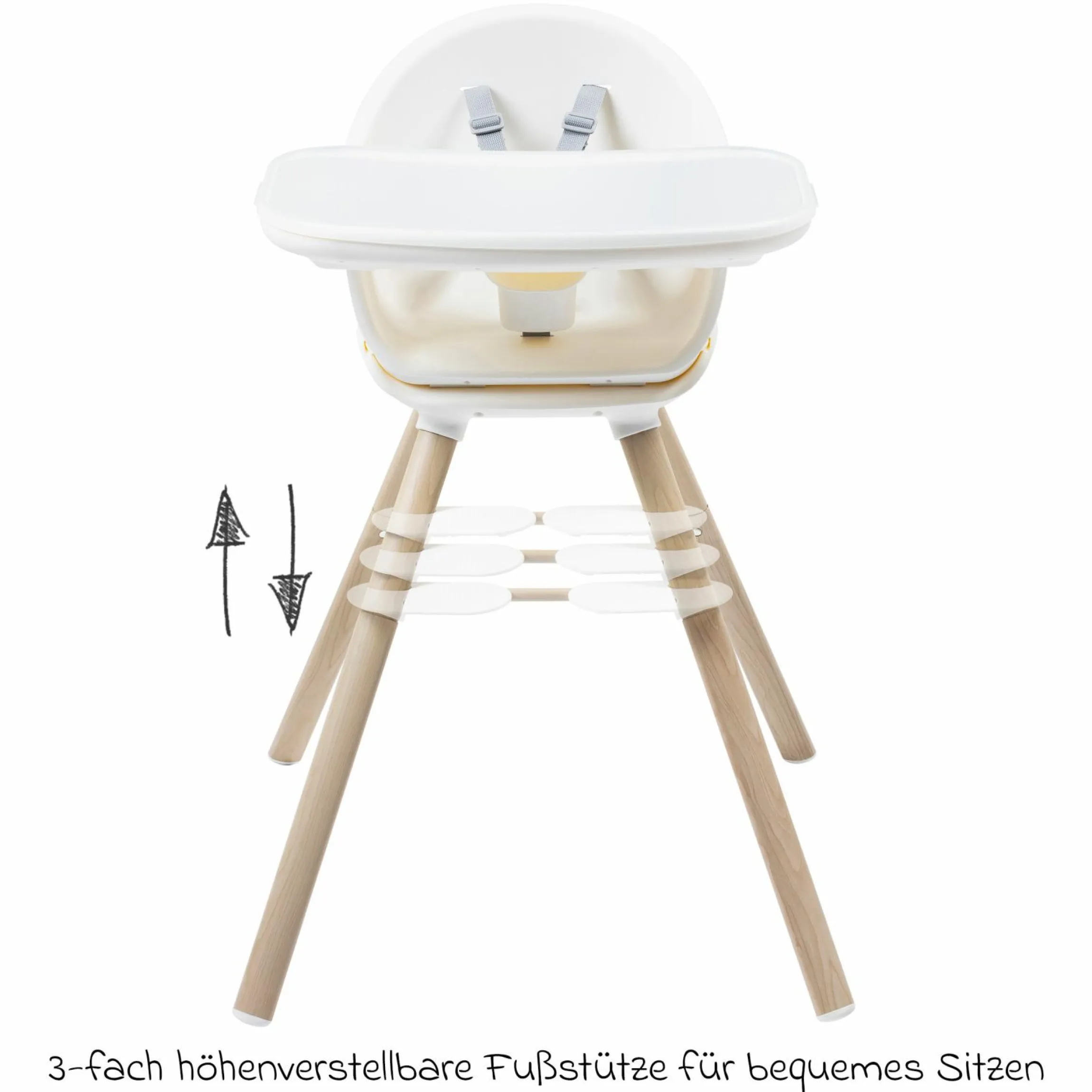 4-in-1 Hochstuhl Moa ab 6 Monate - 5 Jahre Hochstuhl, Sitzerhöhung, Tisch & Stuhl - Beyond White2 Eco - Kollektion 2025