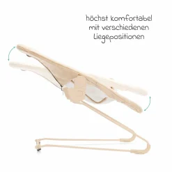 3in1 Hochstuhl-Set Pia Swing ab Geburt bis 85 kg mit Neugeborenenaufsatz, 5-Punkt-Gurt, abnehmbarem Essbrett mit Getränkehalter - Natur