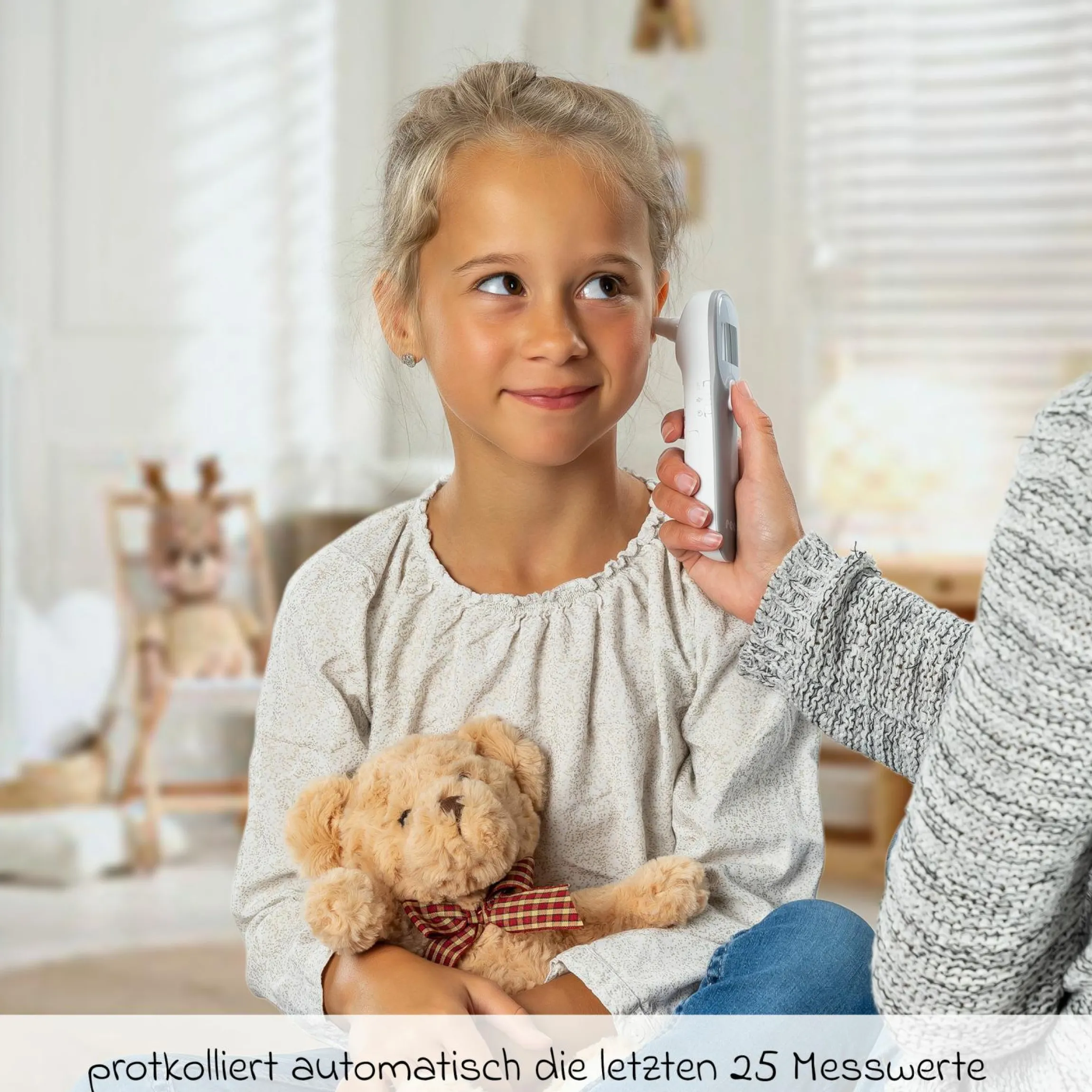 3in1 Infrarot-Fieberthermometer Colour EarTemp für Ohrmessung - Weiß Grau - Kollektion 2024