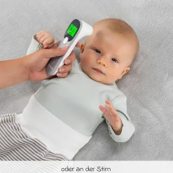 4in1 Infrarot-Fieberthermometer Colour MaxTemp für Ohr- und Stirnmessung - Weiß Grau - Kollektion 2024