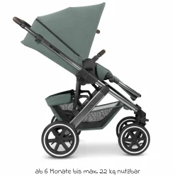3in1 Kinderwagen-Set Salsa 4 Air - inkl. Babywanne, Babyschale Tulip, Sportsitz mit XXL Zubehörpaket - Aloe