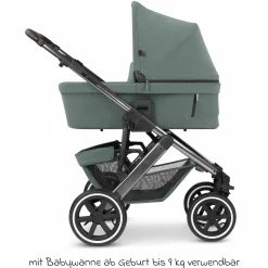 3in1 Kinderwagen-Set Salsa 4 Air - inkl. Babywanne, Babyschale Tulip, Sportsitz mit XXL Zubehörpaket - Aloe