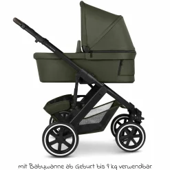 3in1 Kinderwagen-Set Salsa 5 Air - inkl. Babywanne, Autositz Pebble Pro, Sportsitz mit XXL Zubehörpaket - Pure - Avocado