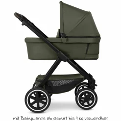 3in1 Kinderwagen-Set Samba 2 - inkl. Babywanne, Autositz Pebble Pro, Sportsitz mit XXL Zubehörpaket - Pure - Avocado