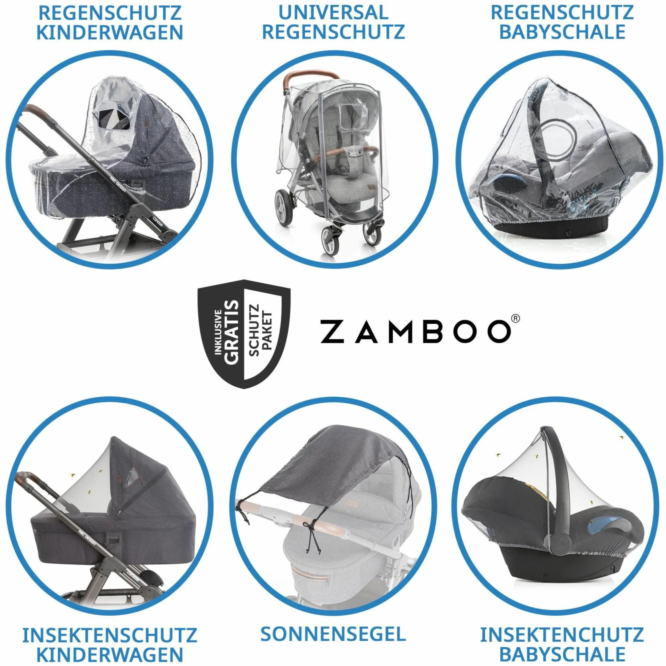 3in1 Kinderwagen-Set Samba inkl. Babywanne, Babyschale Tulip, Sportsitz & XXL Zubehörpaket - Ink