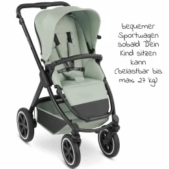 3in1 Kinderwagen-Set Samba inkl. Babywanne, Babyschale Tulip, Sportsitz & XXL Zubehörpaket - Pine