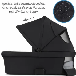 3in1 Kinderwagen-Set Samba inkl. Babywanne, Babyschale Tulip, Sportsitz & XXL Zubehörpaket - Pine