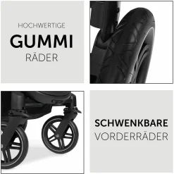 3in1 Kinderwagen-Set Saturn R Trio Set inkl. Maxi-Cosi i-Size Pebble Pro & XXL Zubehörpaket - Melange Black