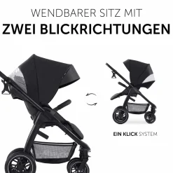 3in1 Kinderwagen-Set Saturn R Trio Set inkl. Maxi-Cosi i-Size Pebble Pro & XXL Zubehörpaket - Melange Black