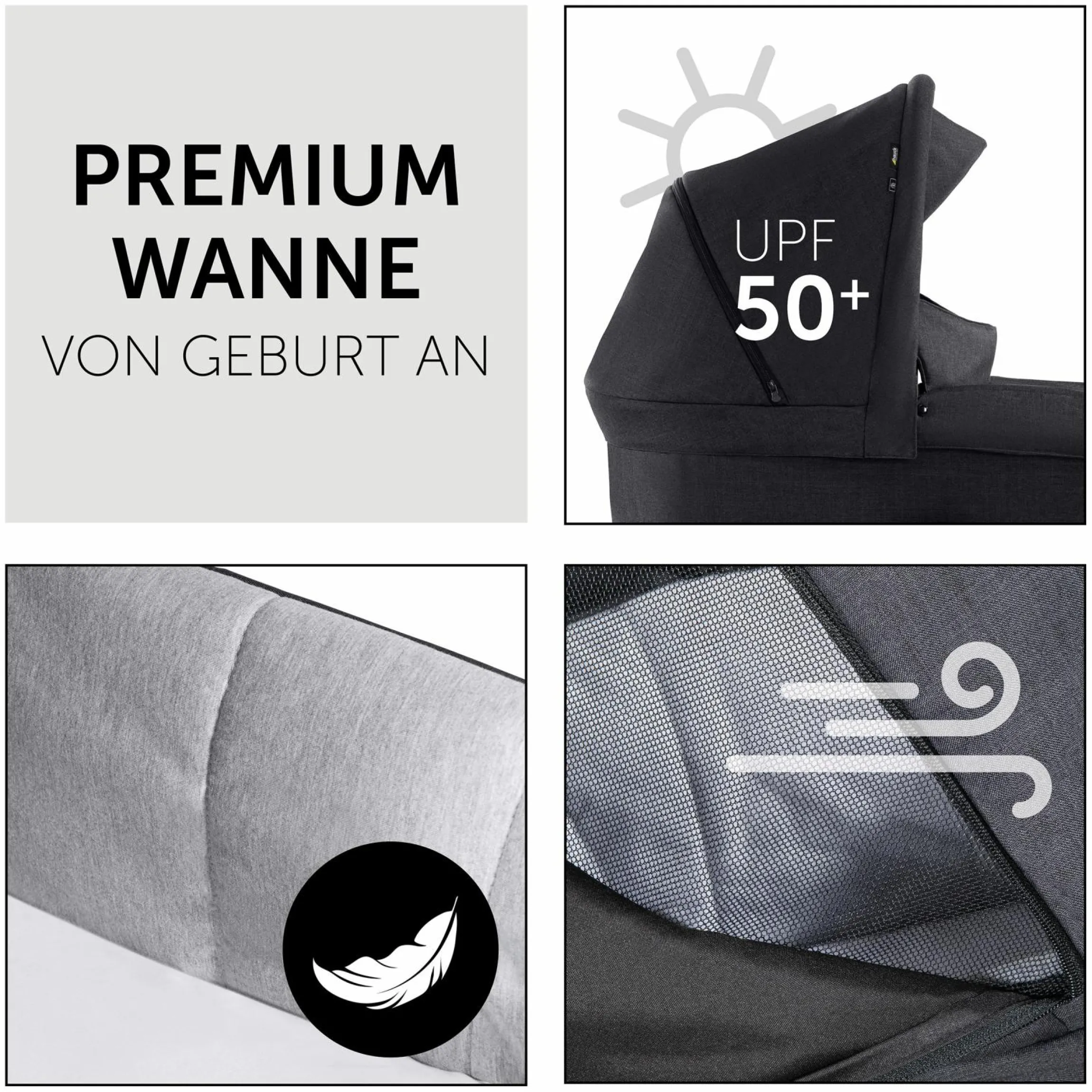 3in1 Kinderwagen-Set Saturn R Trio Set inkl. i-Size Babyschale & XXL Zubehörpaket - Melange Black