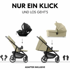 3in1 Kinderwagen-Set Shop N Care Trio Set inkl. Babyschale Drive N Care - Olive
