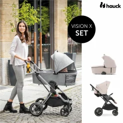 3in1 Kinderwagen-Set Vision X Trio Set Black - inkl. i-Size Babyschale Drive N Care & XXL Zubehörpaket - Melange Beige