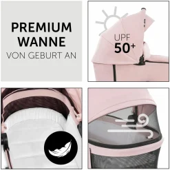 3in1 Kinderwagen-Set Vision X Trio Set Silver - inkl. Maxi-Cosi i-Size Pebble Pro & XXL Zubehörpaket - Melange Rose
