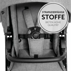 3in1 Kinderwagen-Set Vision X Trio Set Black - inkl. i-Size Babyschale Drive N Care & XXL Zubehörpaket - Melange Grey