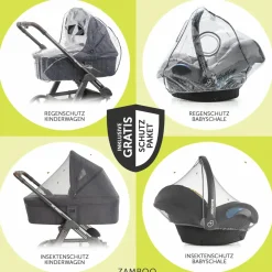 4in1 Kinderwagen-Set Vision X Trio Set - inkl. i-Size Babyschale & Isofix Base & XXL Zubehörset - Melange Beige