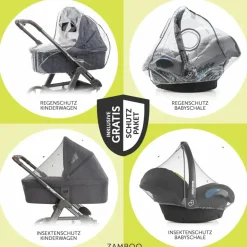 4in1 Kinderwagen-Set Vision X Trio Set - inkl. i-Size Babyschale & Isofix Base & XXL Zubehörset - Melange Rose