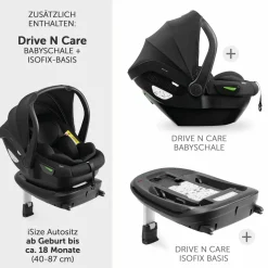 4in1 Kinderwagen-Set Vision X Trio Set - inkl. i-Size Babyschale & Isofix Base & XXL Zubehörset - Melange Grey