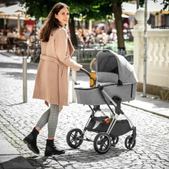 4in1 Kinderwagen-Set Vision X Trio Set - inkl. i-Size Babyschale & Isofix Base & XXL Zubehörset - Melange Grey