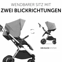 3in1 Kinderwagen-Set Vision X Trio Set Silver - inkl. Maxi-Cosi i-Size Pebble Pro & XXL Zubehörpaket - Melange Grey