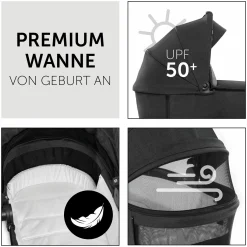 3in1 Kinderwagen-Set Vision X Trio Set Black - inkl. Maxi-Cosi i-Size Pebble Pro & XXL Zubehörpaket - Melange Black