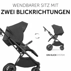3in1 Kinderwagen-Set Vision X Trio Set Black - inkl. Maxi-Cosi i-Size Pebble Pro & XXL Zubehörpaket - Melange Black