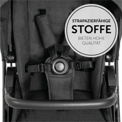 3in1 Kinderwagen-Set Vision X Trio Set Black - inkl. i-Size Babyschale Drive N Care & XXL Zubehörpaket - Melange Black