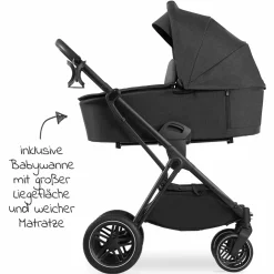4in1 Kinderwagen-Set Vision X Trio Set - inkl. i-Size Babyschale & Isofix Base & XXL Zubehörset - Melange Black
