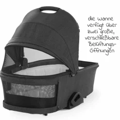 4in1 Kinderwagen-Set Vision X Trio Set - inkl. i-Size Babyschale & Isofix Base & XXL Zubehörset - Melange Black