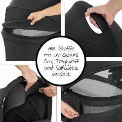 4in1 Kinderwagen-Set Vision X Trio Set - inkl. i-Size Babyschale & Isofix Base & XXL Zubehörset - Melange Black